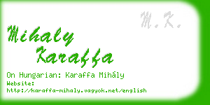mihaly karaffa business card